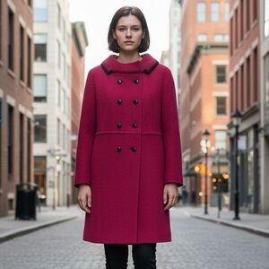❤️ Vintage 1960s Red Wool Coat | Classic Mod Double-Breasted Statement Piece ❤️